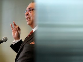 Leader of the Alberta NDP Naheed Nenshi answers questions
