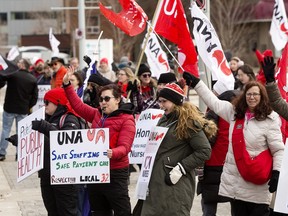 Alberta nurses gather outside General Edmonton