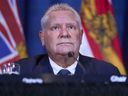 Ontario Premier Doug Ford speaks during a press conference at Canada's Premiers Conference in Toronto, Ontario on Dec. 16, 2024.