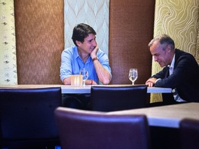 Justin Trudeau and Mark Carney in September 2024, when Carney was officially made a special adviser to the Liberal party