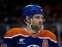 Edmonton Oilers' Leon Draisaitl (29) is in a phase 2 action against the Colorado Avalanche at Rogers Place on Friday, February 7, 2025.