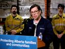 Alberta wildfire firefighters talked about preparations for the upcoming wildfire season at a press conference in Edmonton on Tuesday, March 4, 2025.