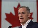 Liberal leader Mark Carney speaks during a campaign announcement at the College of Carpenters and Allied Trades, Monday March 31, 2025 in Toronto.