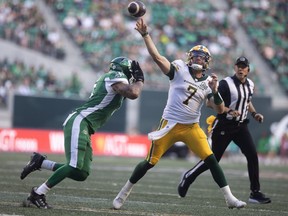Edmonton Elks quarterback Cody Fajardo