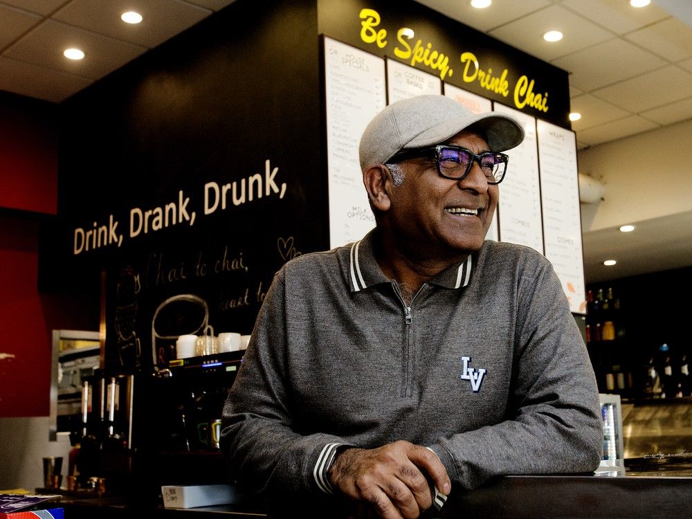 Remedy Cafe owner Sohail (Zee) Zaidi poses for a photo at the cafe's original location 8631 109 St., in Edmonton Tuesday Oct. 29, 2024.