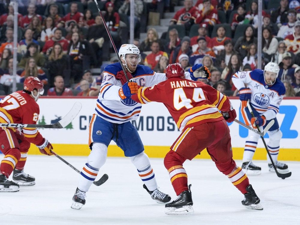 Edmonton Oilers visit Calgary Flames in second game of home-and-home series