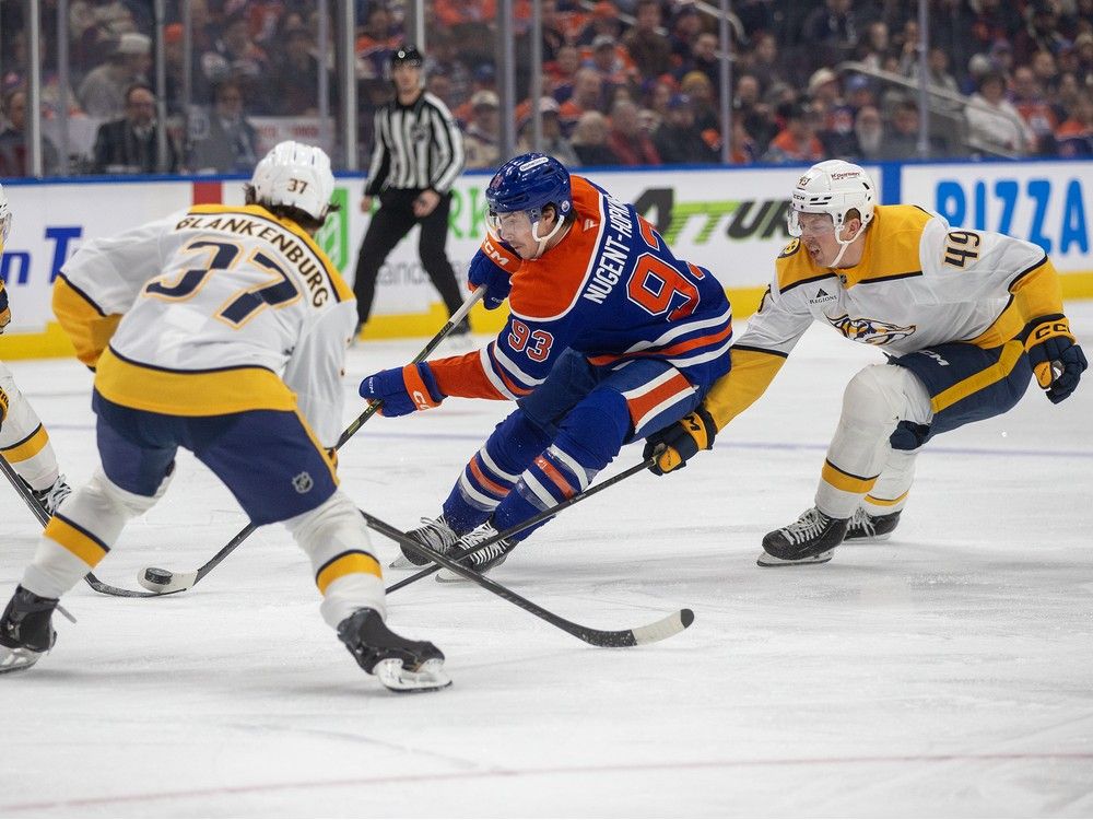 Ryan Nugent-Hopkins will play his 1,000th regular-season game on Sunday, all of them as an Oiler