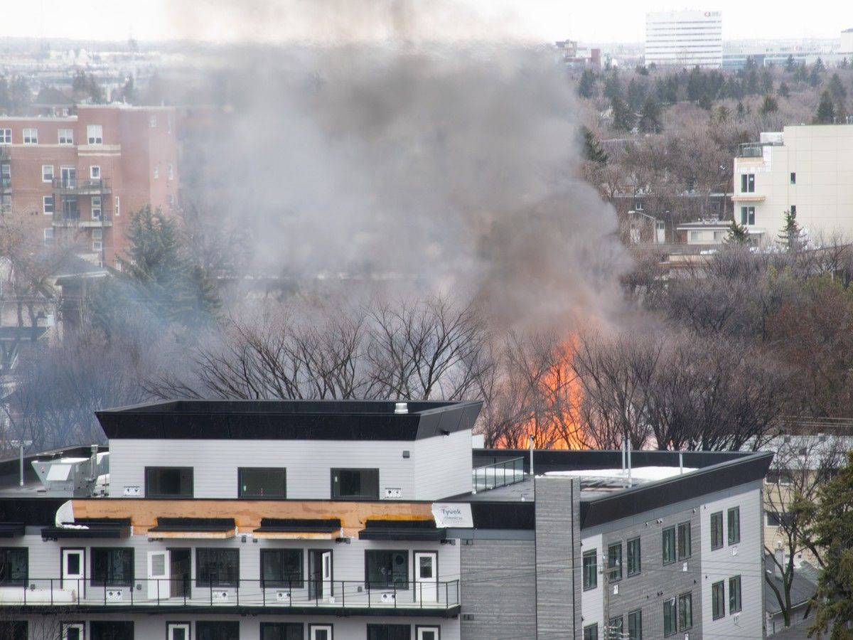 Edmonton firefighters responded to a structure fire at a under-construction house in Garneau mid-day on Thursday, March 19, 2026.