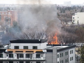 Edmonton firefighters responded to a structure fire at a under-construction house in Garneau mid-day on Thursday, March 19, 2026.