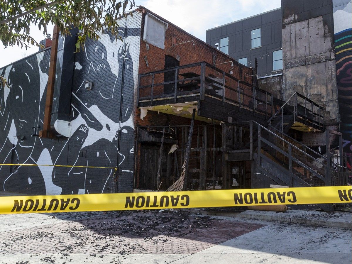 Edmonton emergency crews worked to put out a fire Thursday night at the rear patio of El Cortez restaurant near Whyte Avenue.