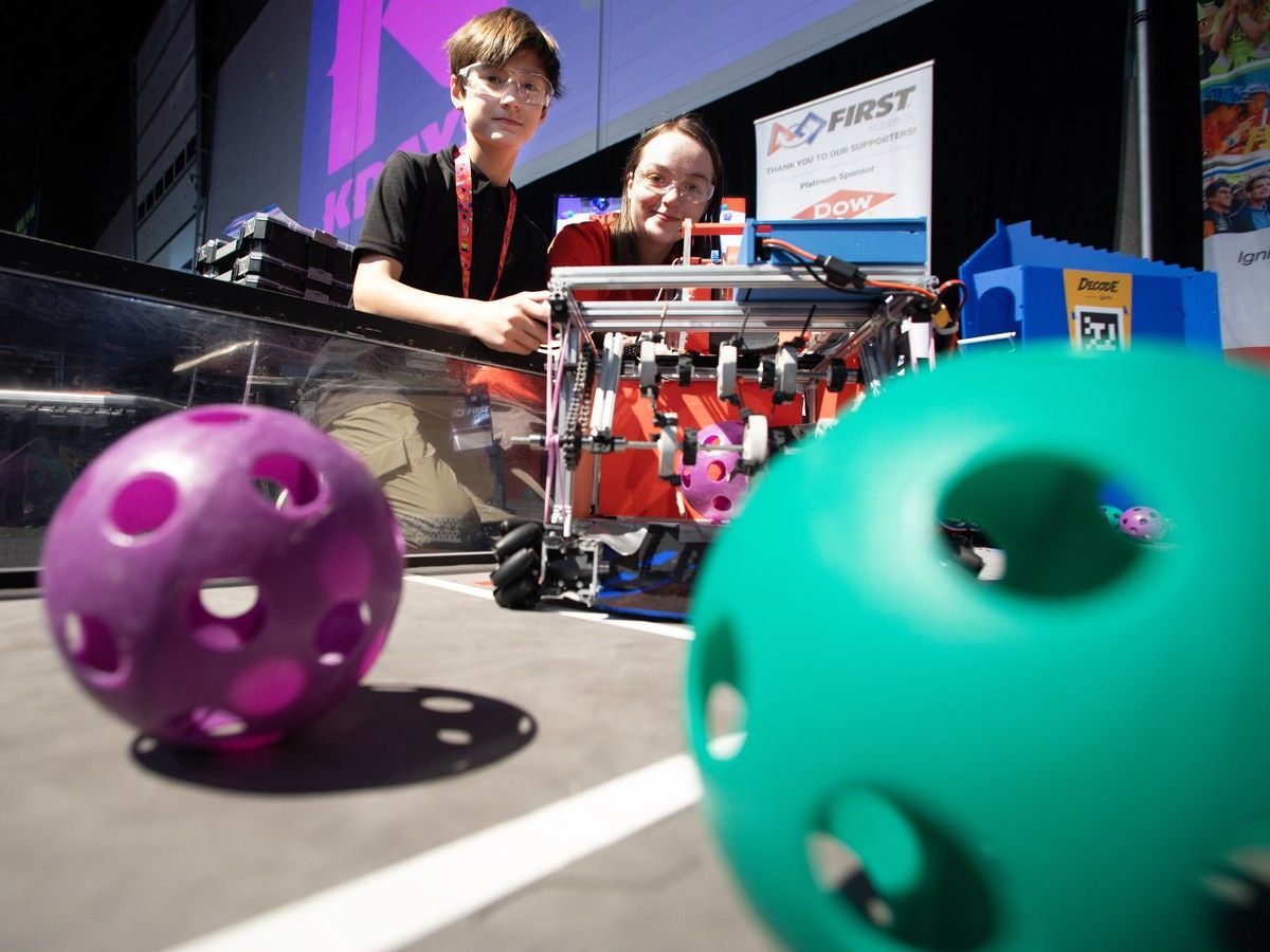 International high school students taking part in robotics competition at KDays