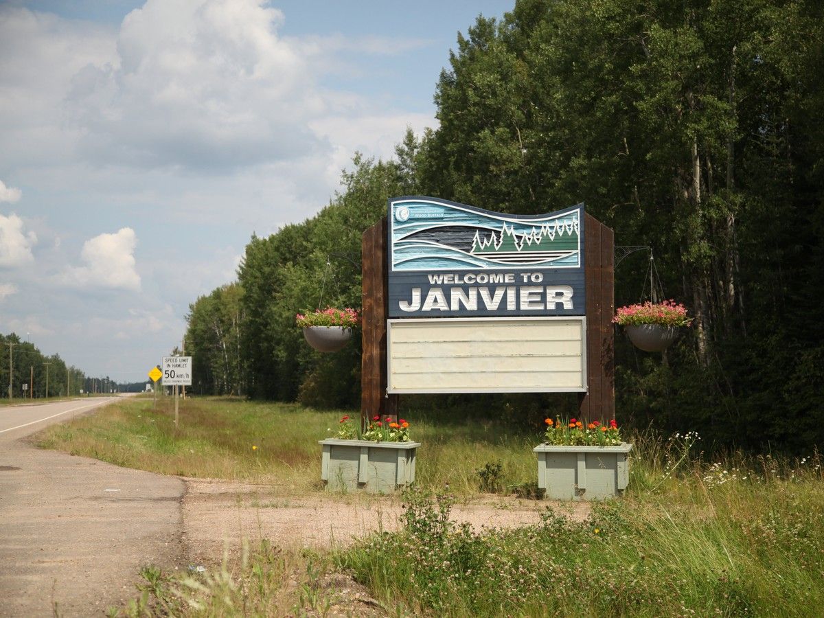 The Janvier welcome sign along Nokohoo Road, July 14, 2017.