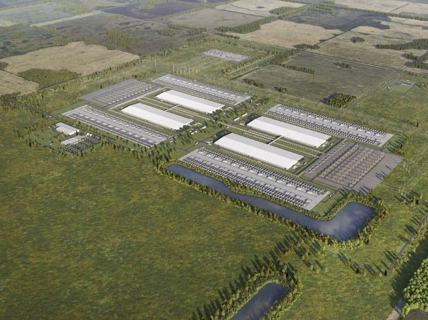 Artist rendering of the new data centre planned near in Sturgeon County, about 30 to 35 km north of Edmonton, Alta. Courtesy Meta