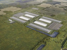 Artist rendering of the new data centre planned near in Sturgeon County, about 30 to 35 km north of Edmonton, Alta. Courtesy Meta