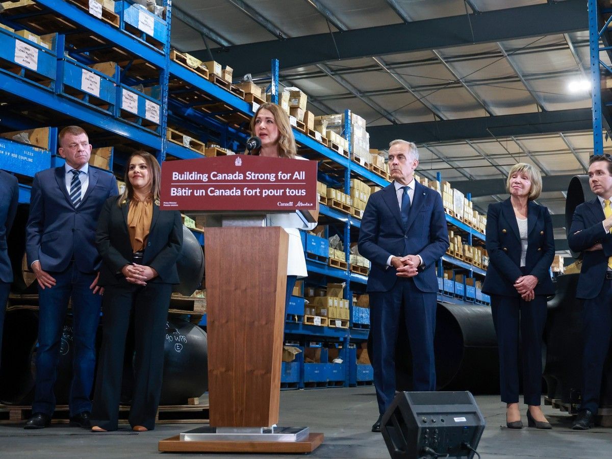 Prime Minister Mark Carney and Alberta Premier Danielle Smith announced the submission of the West Coast Pipeline Project on July 2, 2026.