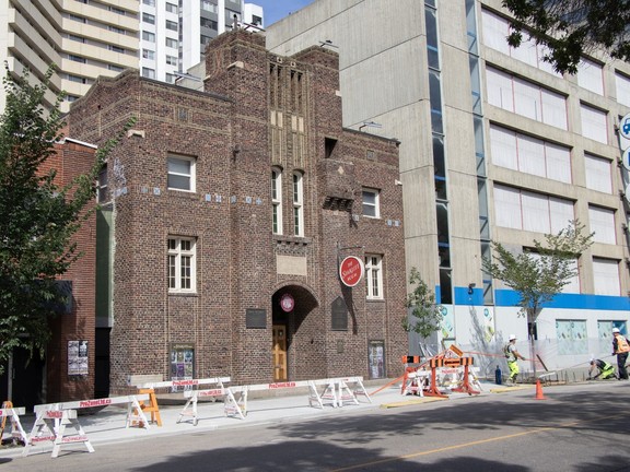 A beloved Edmonton Venue, The Starlite Room, is wiping its brow in relief as unannounced construction on the sidewalk finished just in time for a major event, August 4, 2026. Photos by Shaughn Butts - Postmedia