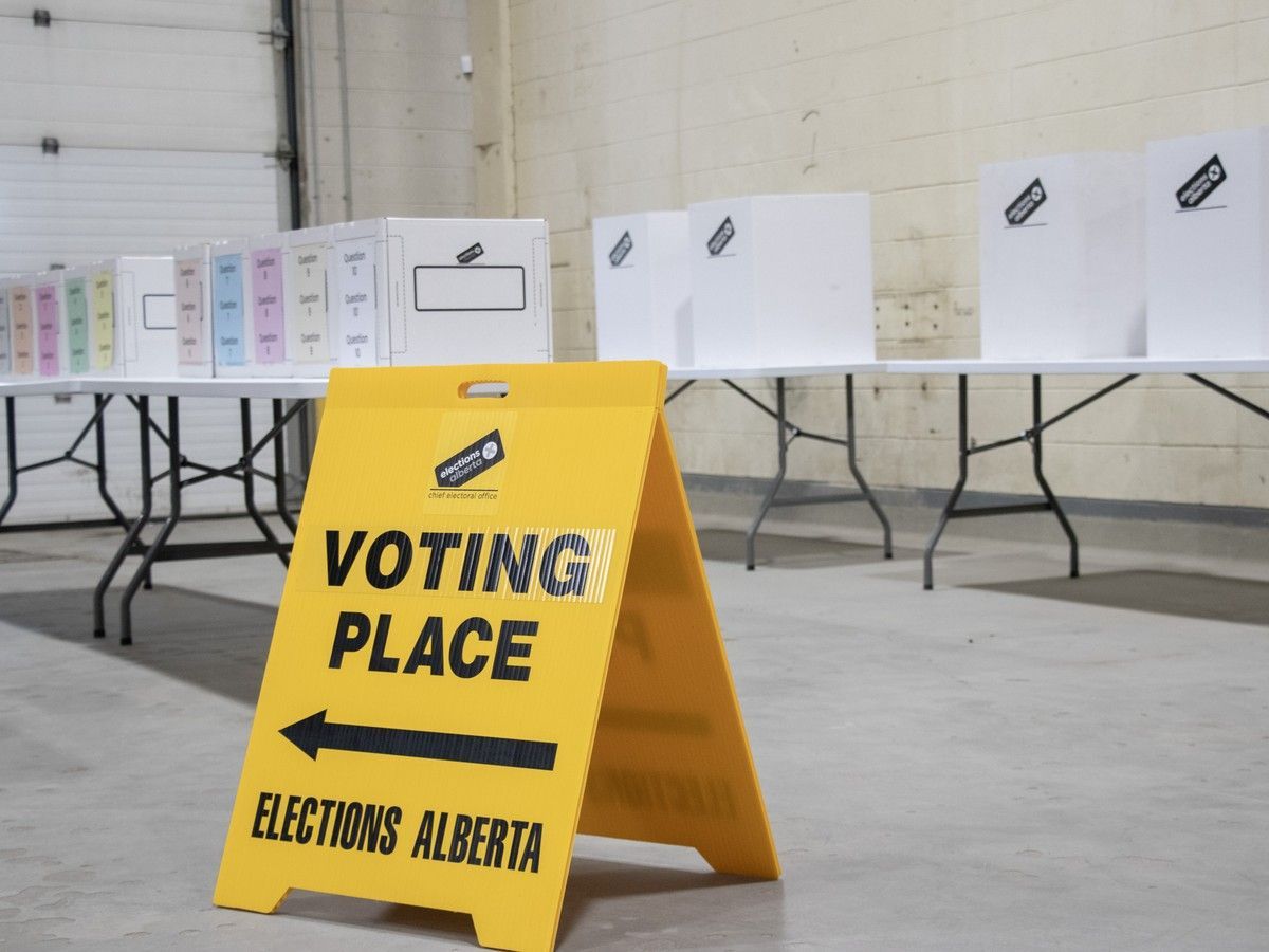 Elections Alberta technical media briefing provided an update on preparations, the voting process, the count, for the Oct. 19 referendum in Alberta. Photos of simulated voting station on September 3, 2026. P
