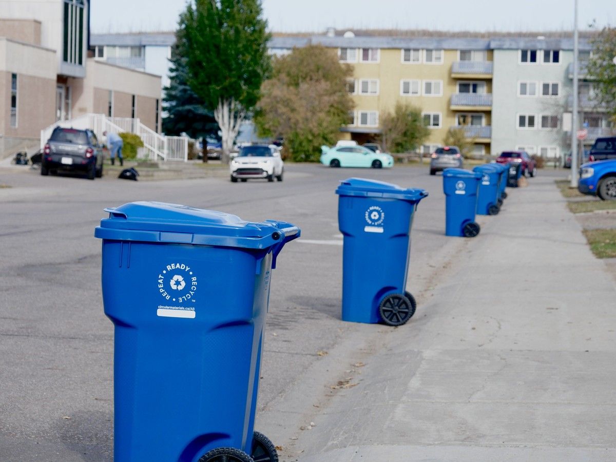 Recycling bins on the street