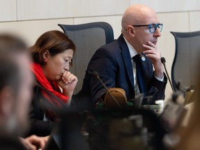 Mayor Andrew Knack takes part in a special City Council meeting on infill, in Edmonton Friday Oct. 16, 2026.