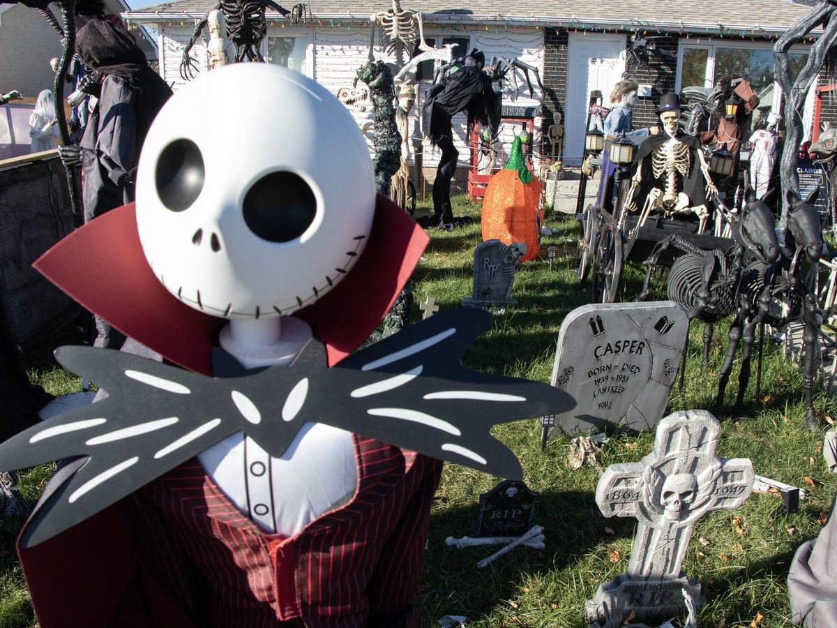 The Pritchard household's Halloween display in the north Edmonton neighbourhood of Rosslyn is filled with creepy delights