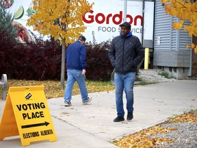 Voting has begun in Alberta's oilsands. Voters can be seen at the SMS Equipment Stadium, downtown Fort McMurray, Alta. Oct. 19, 2026.