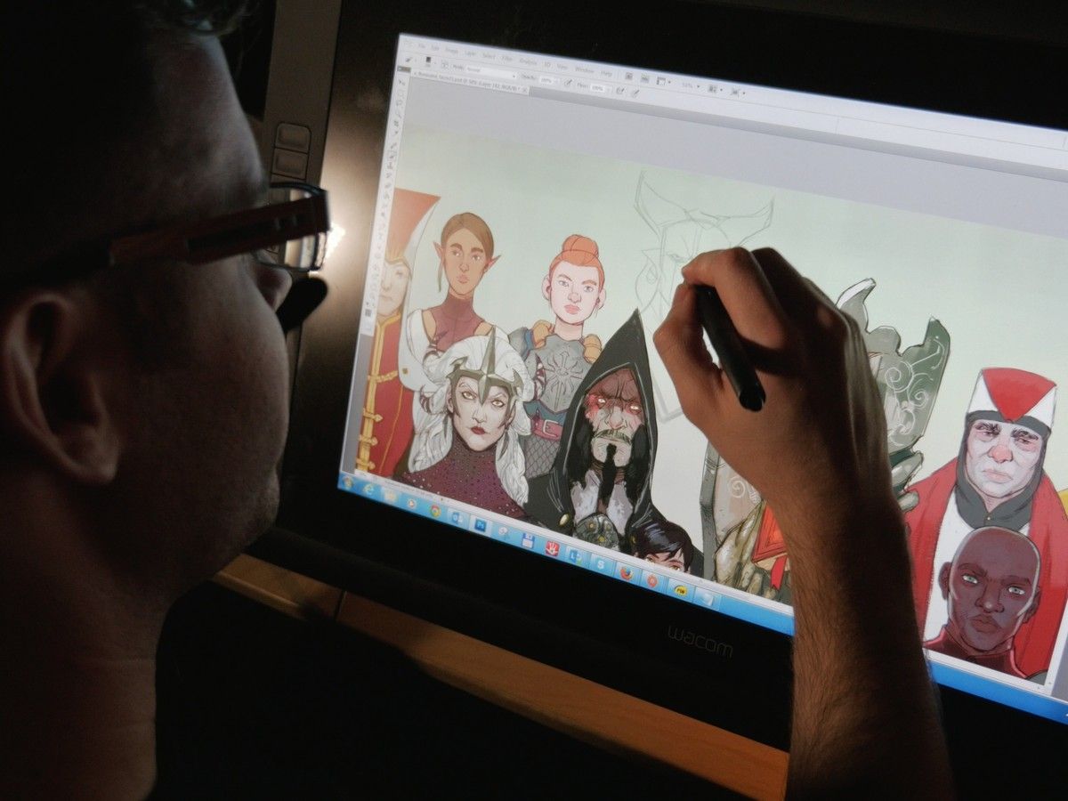 A concept artist at work at Edmonton's BioWare in a file photo.