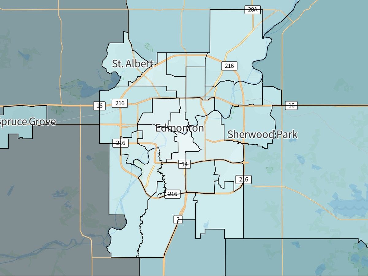 Official results of the Alberta referendum showed 85 per cent of Edmontonians voted for Option 1 (remain).