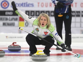 Cathy Overton-Clapham participates in curling, in Winnipeg. Thursday, January 26, 2017.