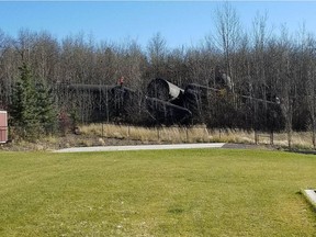 CN Rail cars derailed north of Edmonton in Sturgeon County on Sunday, Oct. 22, 2017.