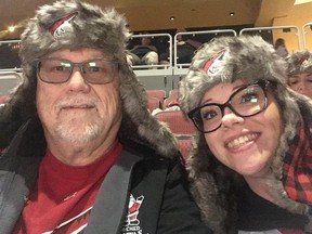Marty Forbes and his eldest daughter Lauren caught hockey games at the T-Mobile Arena in Las Vegas and the Gila River Arena in Glendale, Arizona. (SUPPLIED)