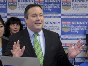Jason Kenney casts his ballot for leader of the United Conservative Party? in Calgary, Alta., Thursday, Oct. 26, 2017. THE CANADIAN PRESS/Jeff McIntosh