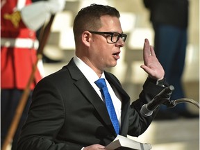 Councillor elect Jon Dziadyk being sworn in during the Swearing-In Ceremony at City Hall in Edmonton, October 24, 2017. Ed Kaiser/Postmedia