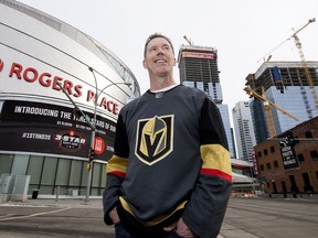 Dale Wishewan, owner of Booster Juice and part owner of the new NHL team the Vegas Golden Knights, poses for a photo in downtown Edmonton Tuesday Nov. 7, 2017.