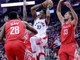 Toronto Raptors guard DeMar DeRozan drives to the hoop against the Houston Rockets on Nov. 14, 2017