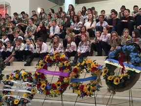 Hundreds attended a ceremony to remember those who died of starvation during the genocide in Ukraine. The annual ceremony was held Nov. 25, 2017, at City Hall in Edmonton.
