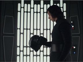 Adam Driver as Kylo Ren in The Last Jedi.