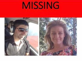 Dominic Neron, 28, and Ashley Bourgeault, 31, were flying to Edmonton when their plane went missing between Penticton (where they took off) and Golden, B.C.