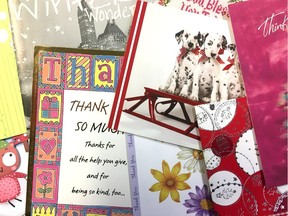 A stack of thank you cards from Adopt-A-Teen recipients.