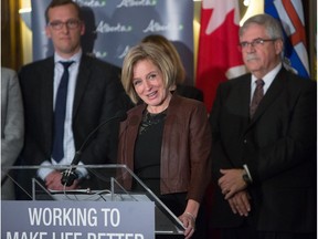 Premier Rachel Notley announced successful project bids from the first round of Alberta's Renewable Electricity Program Wednesday December 13, 2017 at the McDougal Centre in Downtown Calgary.