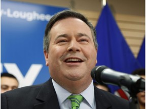 United Conservative Party Leader Jason Kenney reacts to winning the Calgary Lougheed byelection in Calgary, Thursday, Dec. 14, 2017.THE CANADIAN PRESS/Todd Korol ORG XMIT: TAK107