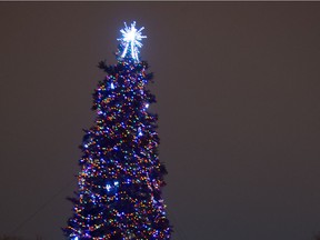 Christmas lights at the legislature grounds in Edmonton.