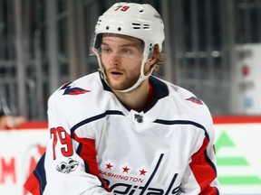 Forward Nathan Walker with the Washington Capitals in Septmber 2017.