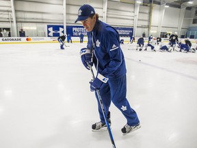Toronto Maple Leafs head coach Mike Babcock during practice at the MasterCard Centre on Jan. 17, 2018
