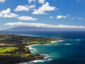 A view of the Kapalua coastline in Maui, Hawaii.