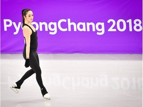 Canadian figure skater Kaetlyn Osmond practises at Gangneung Ice Arena ahead of the women figure skating competition of the Pyeongchang 2018 Winter Olympic Games on February 8, 2018.