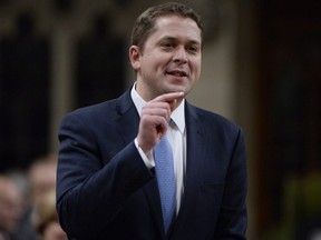 Conservative Leader Andrew Scheer speaks during question period in the House of Commons, in Ottawa on Nov. 28, 2017.