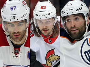 Max Pacioretty, Erik Karlsson and Patrick Maroon