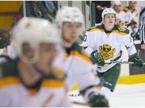 Jamie Crooks is the lone fifth-year player on the University of Alberta Golden Bears hockey team, playing the University of Saskatchewan Huskies in a best-of-three series at Clare Drake Arena this weekend for the Canada West Conference championship. (Shaughn Butts)