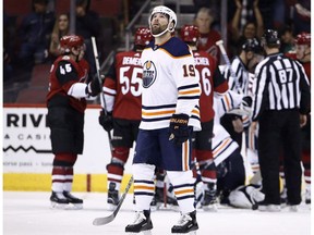 Former Edmonton Oilers left wing Patrick Maroon (19) was dealt to the New Jersey Devils at trade deadline for Boston College centre J.D. Dudek.