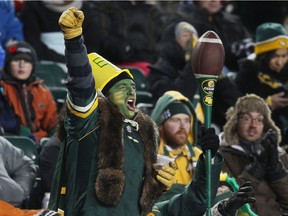 Edmonton Eskimos fans cheer on the team.